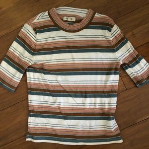 Madewell form fitting mid sleeve top